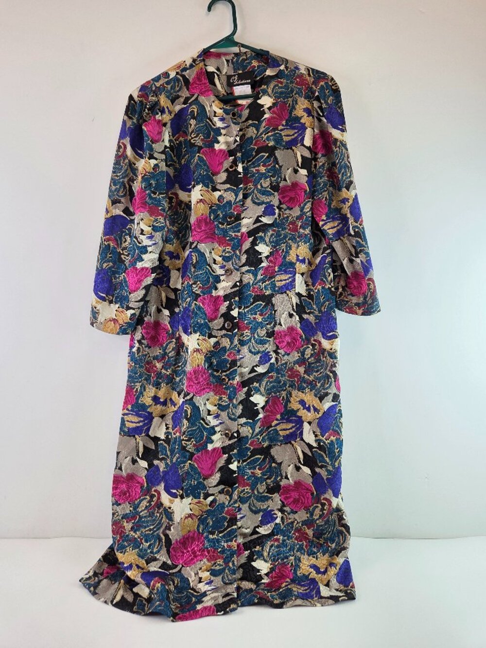 CJ Selections Vintage Maxi Dress Floral Size 12 Roper Romp Polyester